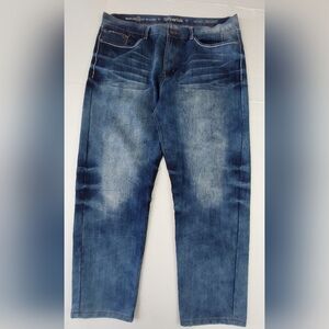 Departed Premium Quality Jeans Mens Size 42x32 Blue Denim Relaxed Fit Crescent